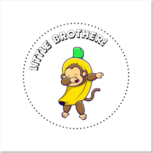 Little Brother Banana Monkey Dabbing Posters and Art